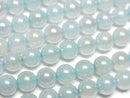 Flash, Blue Color Chalcedony Round 6mm 1strand beads (aprx.15inch / 36cm)