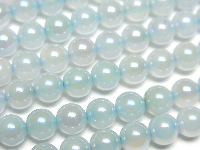 Flash, Blue Color Chalcedony Round 6mm 1strand beads (aprx.15inch / 36cm)