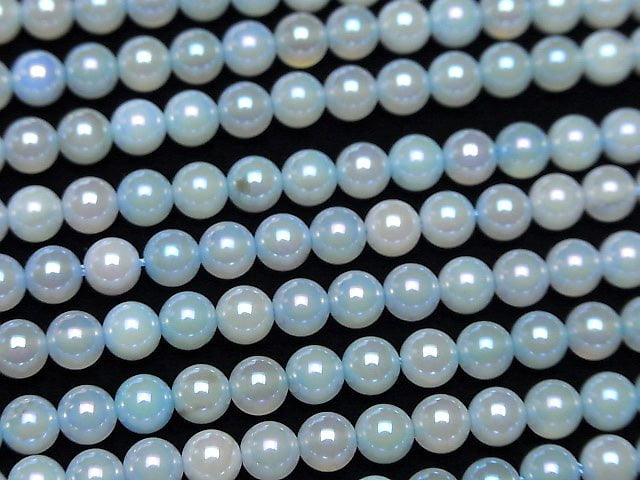 Flash, Blue Color Chalcedony Round 6mm 1strand beads (aprx.15inch / 36cm)