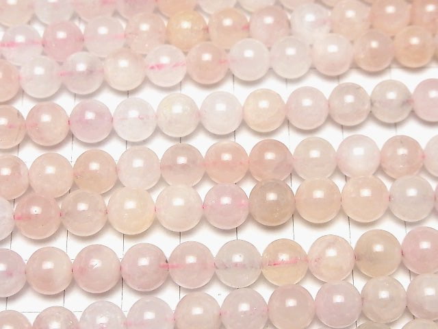 [Video] Morganite AA Round 8mm 1strand beads (aprx.15inch/37cm)