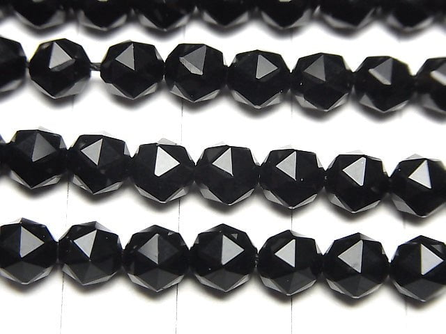 High Quality! 1strand $7.79! Onyx AAA Star Faceted Round 6mm 1strand beads (aprx.15inch / 37cm)