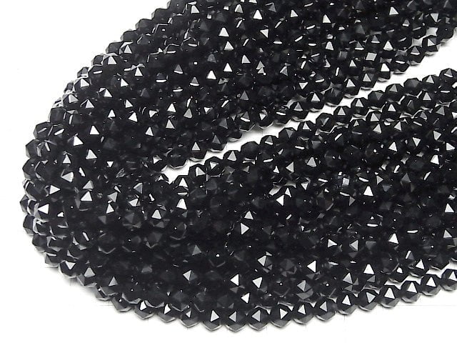 High Quality! 1strand $7.79! Onyx AAA Star Faceted Round 6mm 1strand beads (aprx.15inch / 37cm)