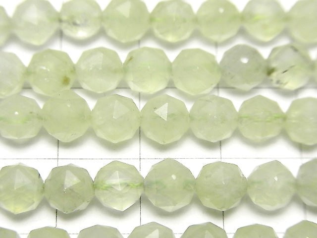 High Quality! 1strand $15.99! Prehnite AAA- Star Faceted Round 6mm 1strand beads (aprx.15inch / 38cm)