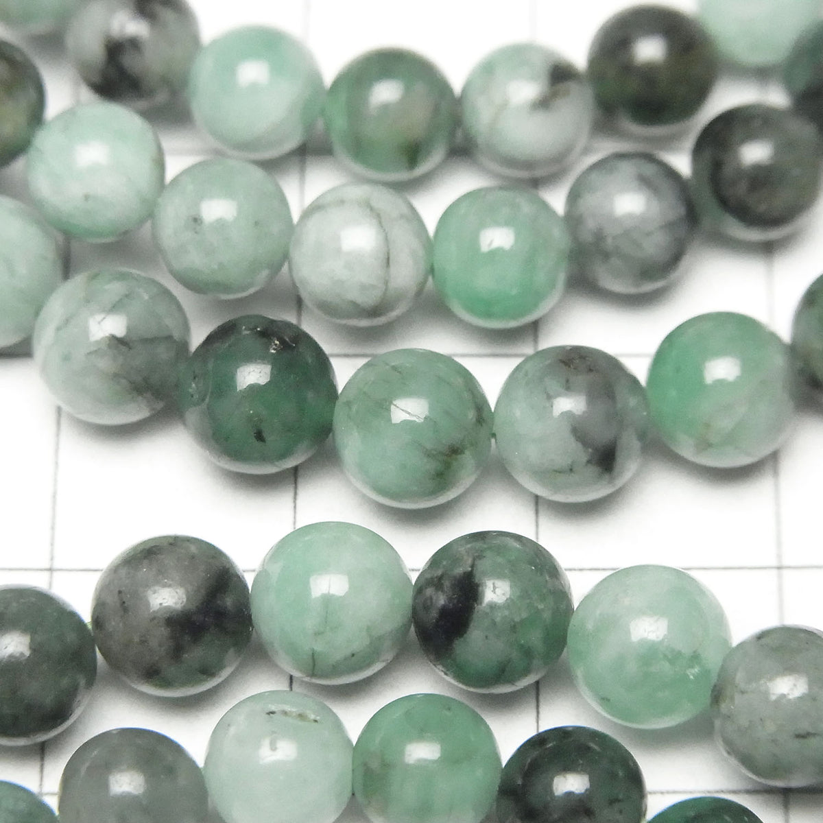 Bracelet en émeraude brésilienne AA+ ronde 6 mm