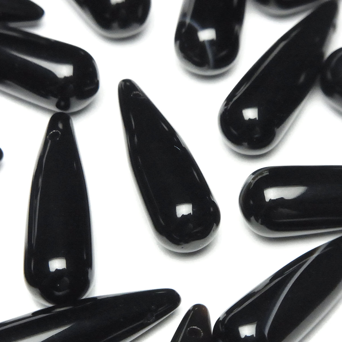Onyx Tropfen (glatt) 25x8mm 2 Stück