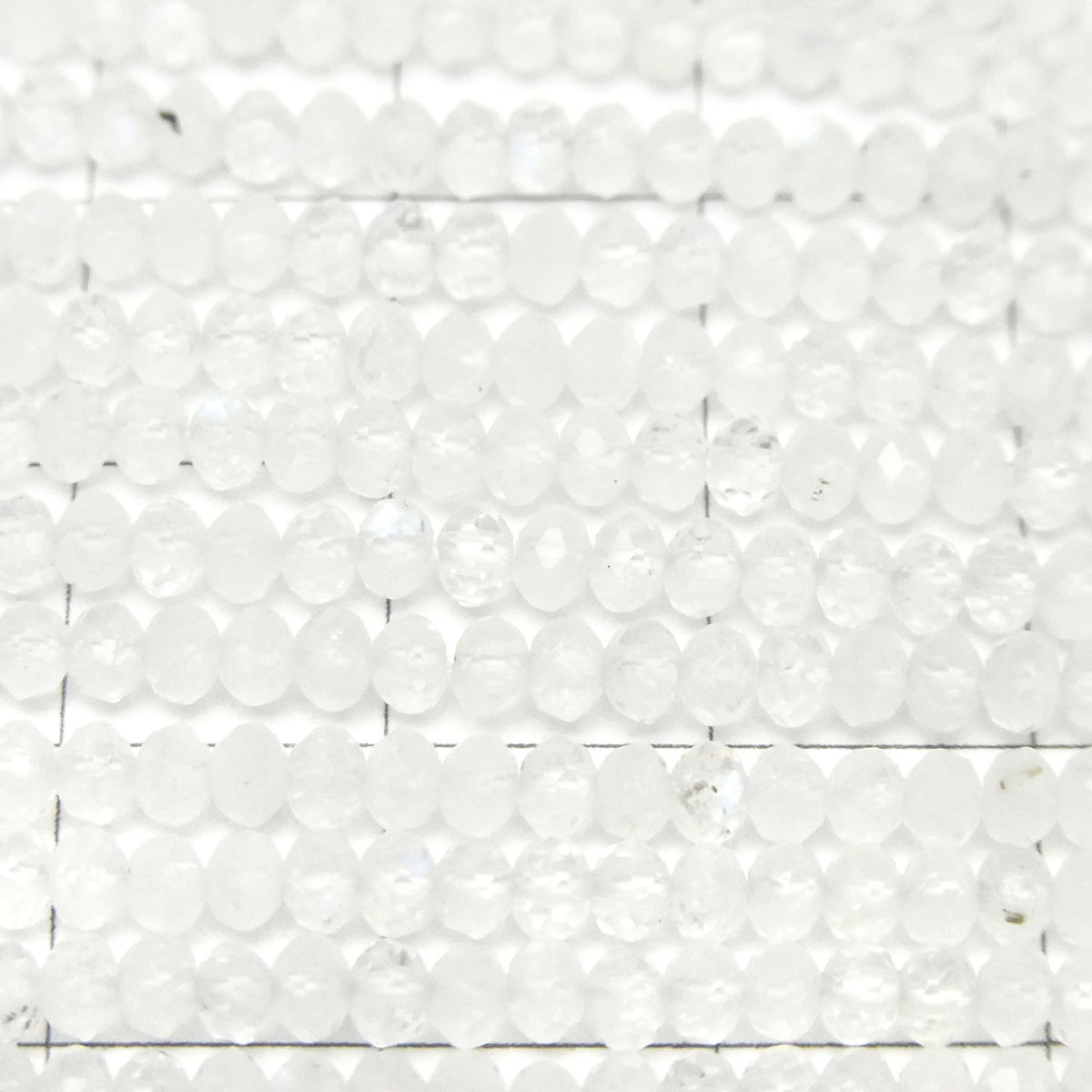 高品質彩虹月光石 AA++ 刻面圓鈕形刻面珠 3x3x2 公釐 1 串珠（約 15 英吋 / 37 公分）