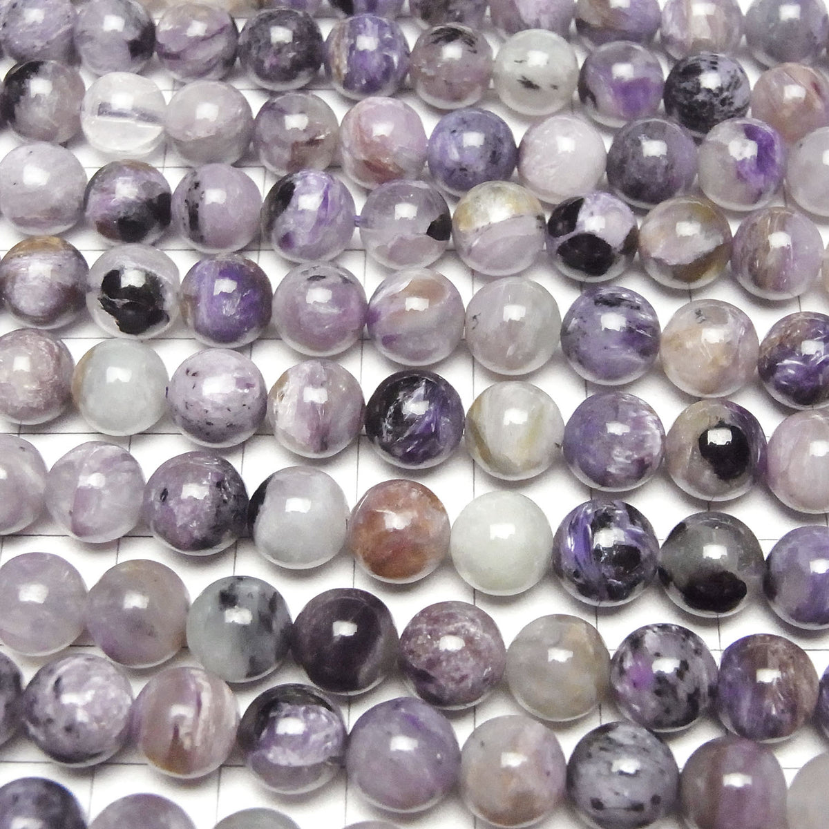 Charoïte AA ronde 8.5mm, demi ou un fil de perles (env. 15 pouces/38cm)