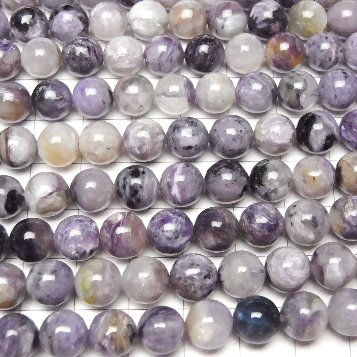 Charoïte AA ronde 8.5mm, demi ou un fil de perles (env. 15 pouces/38cm)