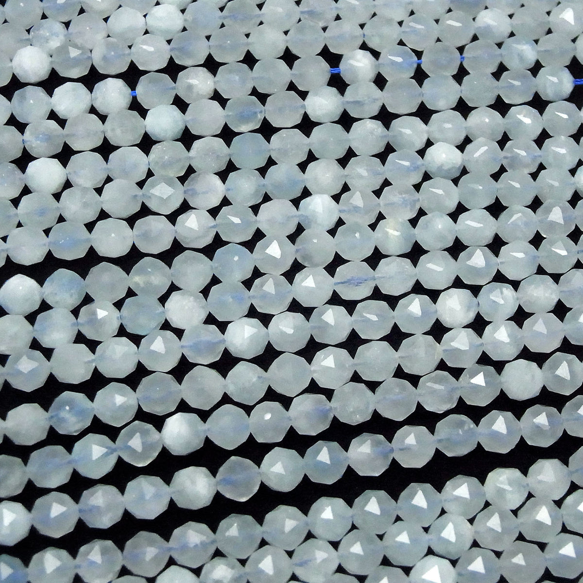 High Quality! Aquamarine AA+ Star Faceted Round 6mm half or 1strand beads (aprx.15inch/37cm)
