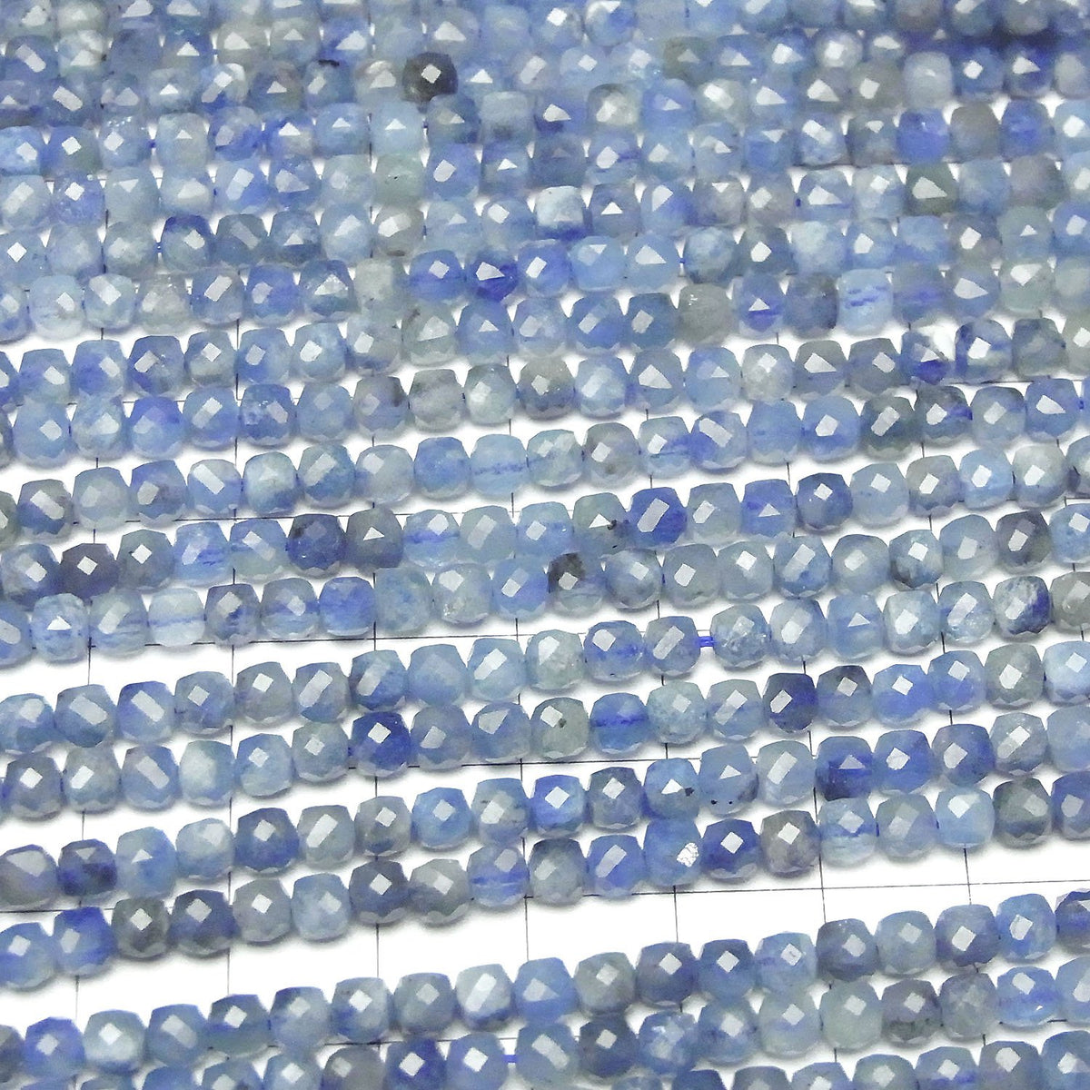 High Quality! Deep Blue Aquamarine AA+ Cube Shape 4x4x4mm Half or 1strand beads (approx. 15 inches/36 cm)