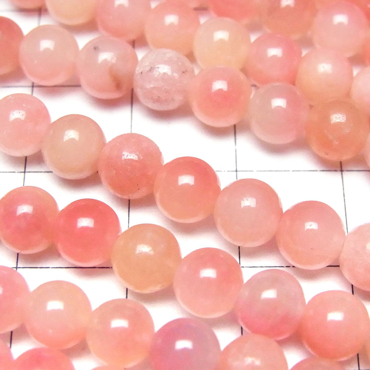 粉紅色和黃色玉石圓珠 6mm 1串 (約15英吋 / 36公分)