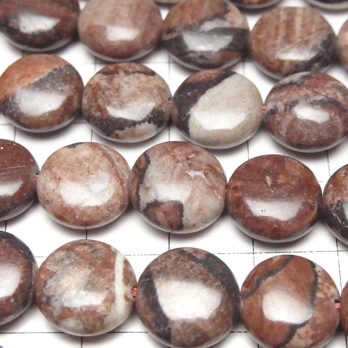 1strand $7.79! Red Picture Jasper Coin 12x12x6mm 1strand beads (aprx.15inch / 37cm)
