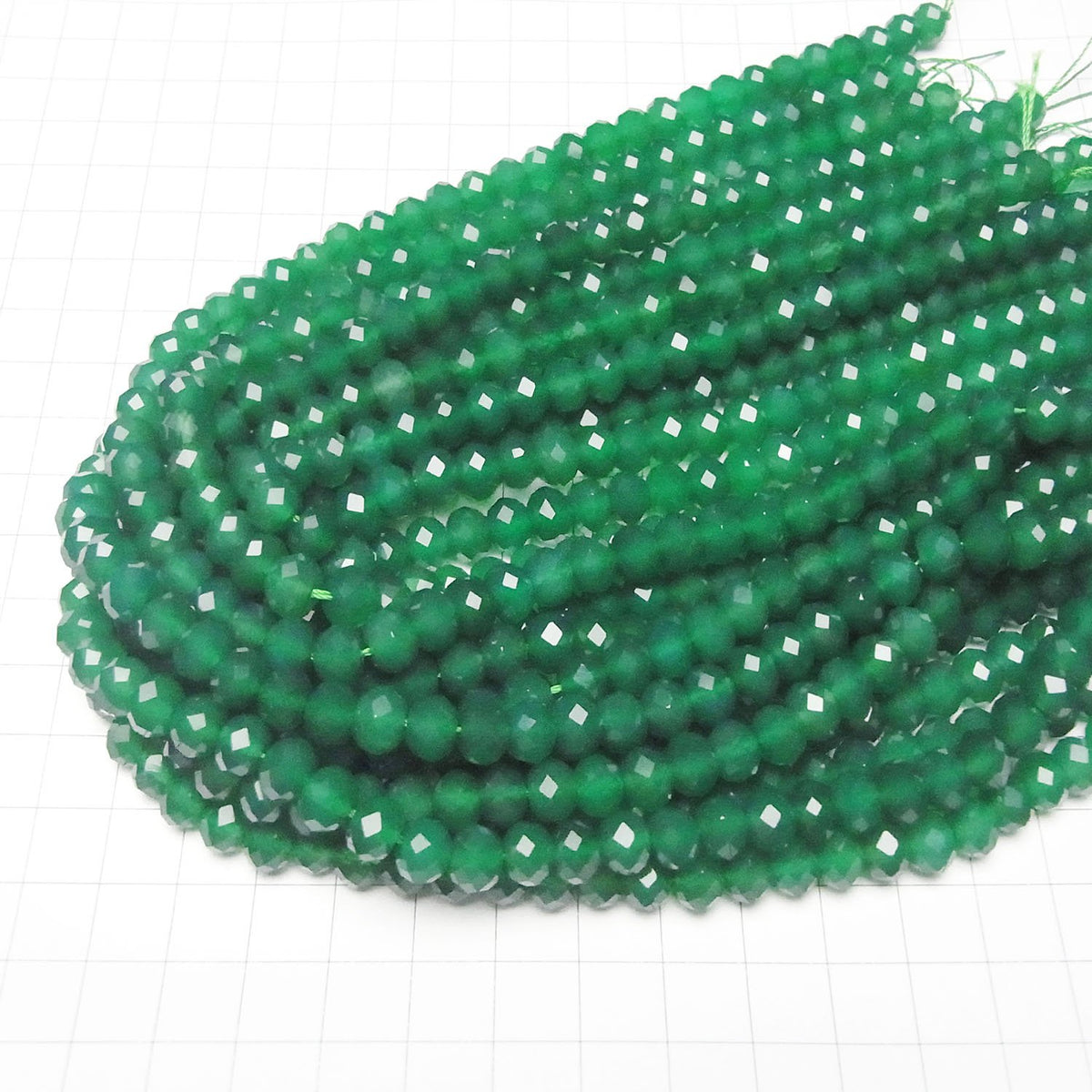 High Quality! Green Onyx AAA Faceted Button Rondelle 8x8x6mm half or 1strand beads (aprx.15inch / 37cm)