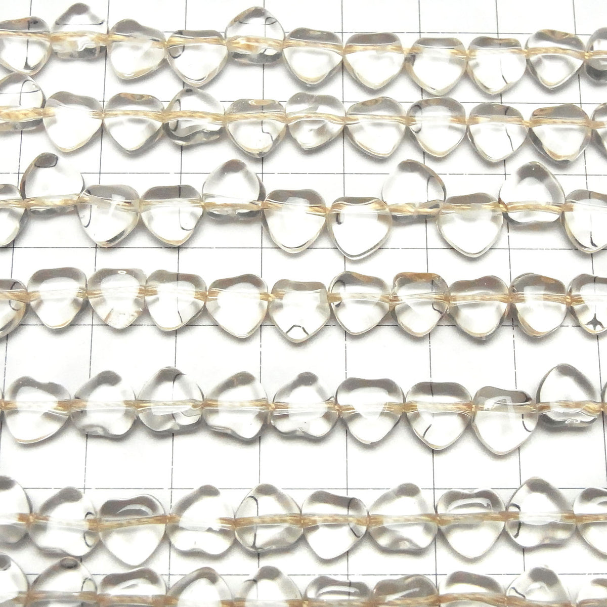Champagne Color Quartz AAA Heart 8x8x4mm 1strand beads (aprx.15inch / 38cm)