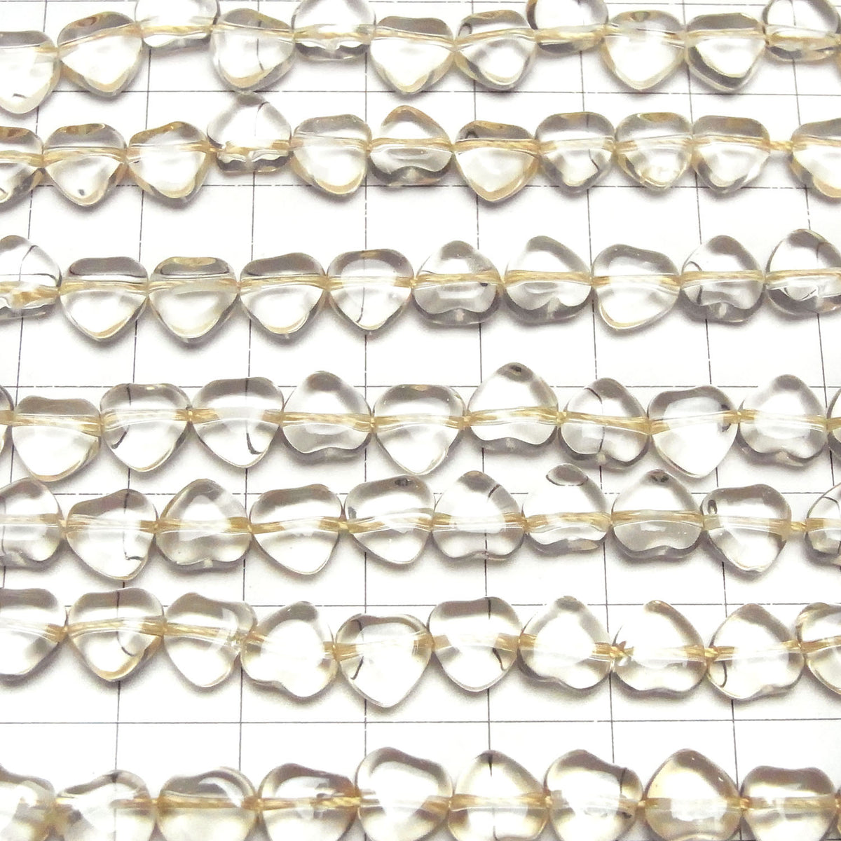 Champagne Color Quartz AAA Heart 8x8x4mm 1strand beads (aprx.15inch / 38cm)
