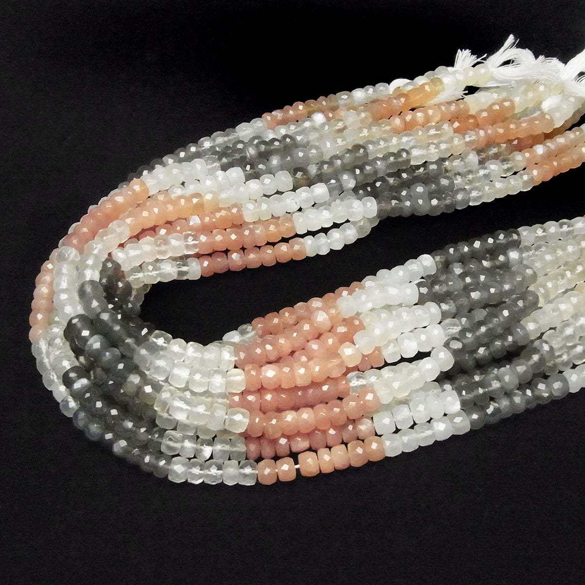 High Quality Multi Color Moonstone AAA Faceted Button Rondelle 6x6x3mm half or 1strand beads (aprx.14inch/35cm)