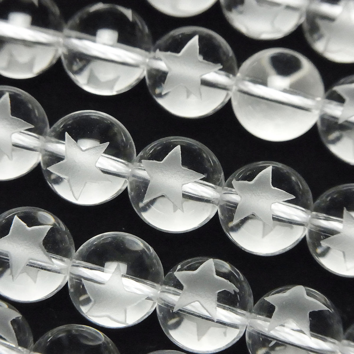 Star Carving! Crystal Quartz AAA Round 10mm 1/4 or 1strand beads (aprx.15inch / 38cm)