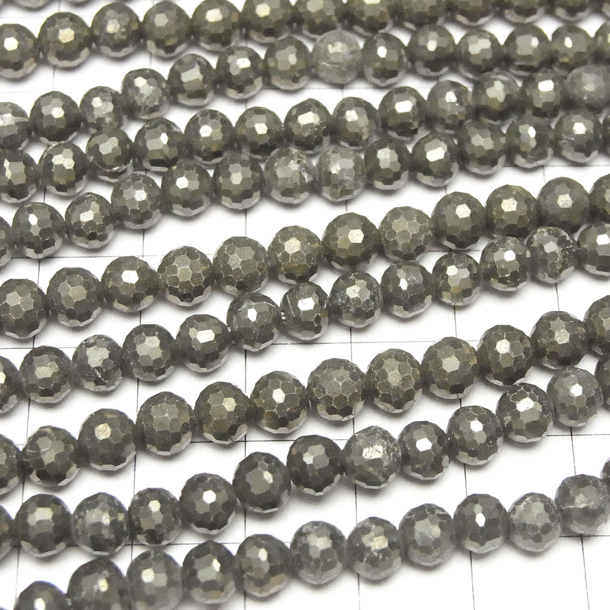 High Quality! Pyrite AAA 128Faceted Round 6mm half or 1strand beads (aprx.15inch/36cm)