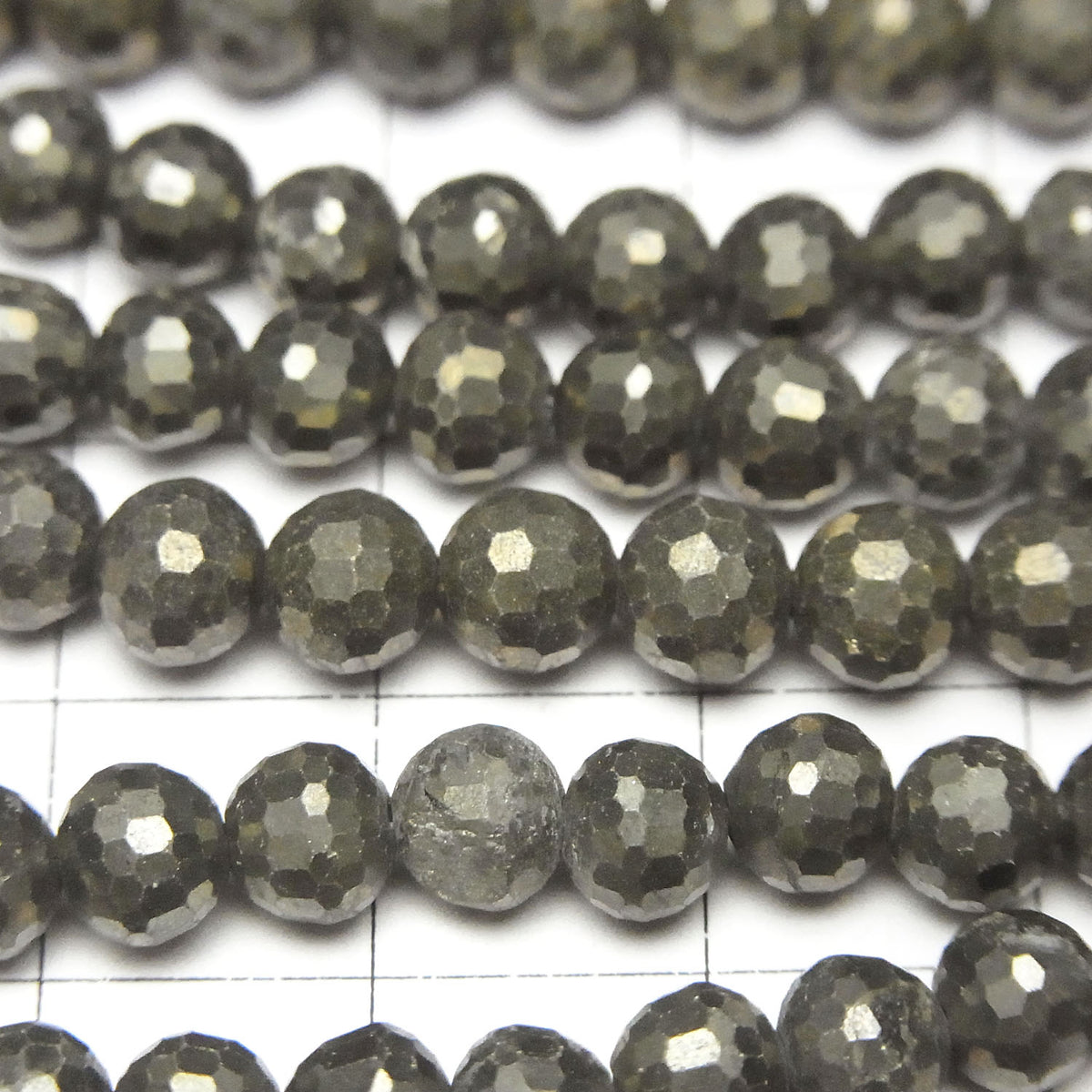High Quality! Pyrite AAA 128Faceted Round 6mm half or 1strand beads (aprx.15inch/36cm)