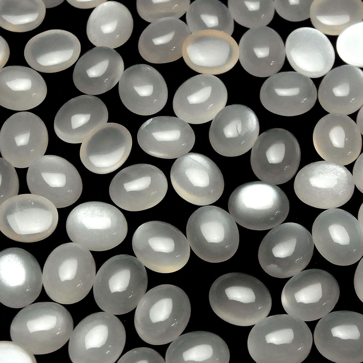 White Moonstone AAA- Oval Cabochon 12x10mm 2pcs