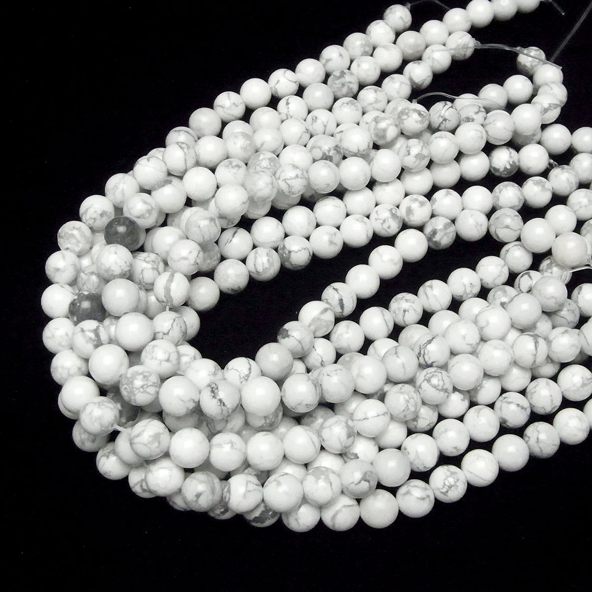 Howlite Magnesite Round 10mm 1strand beads (aprx.15inch/36cm)