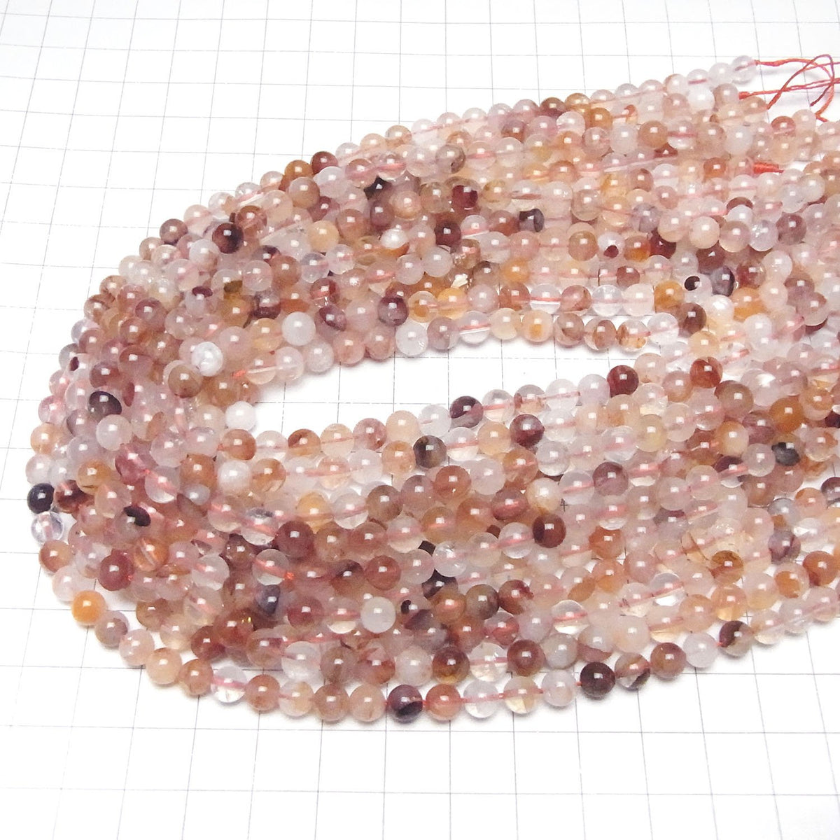 Red Hematoid Quartz Round 6mm 1strand beads (aprx.15inch/36cm)
