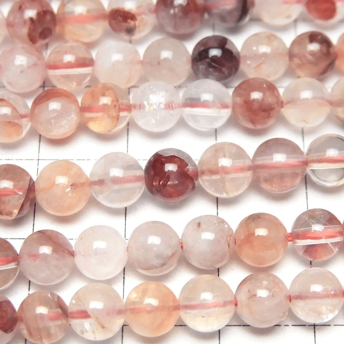 Red Hematoid Quartz Round 6mm 1strand beads (aprx.15inch/36cm)