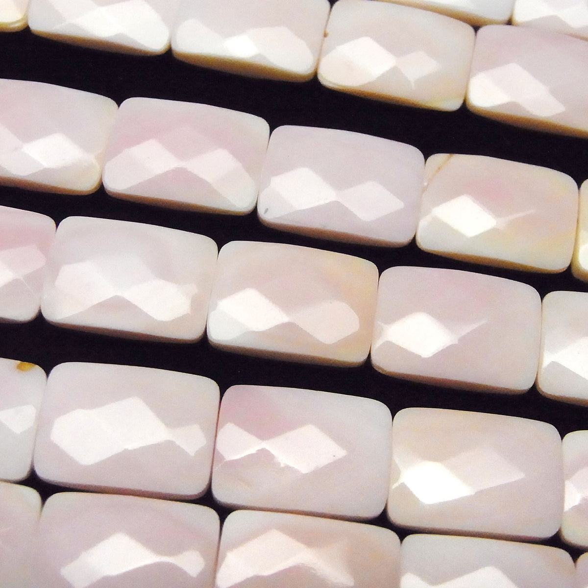 Queen Concrete Shell AAA- Faceted Rectangle 14 x 10 x 4 mm half or 1strand beads (aprx.15 inch / 38 cm)