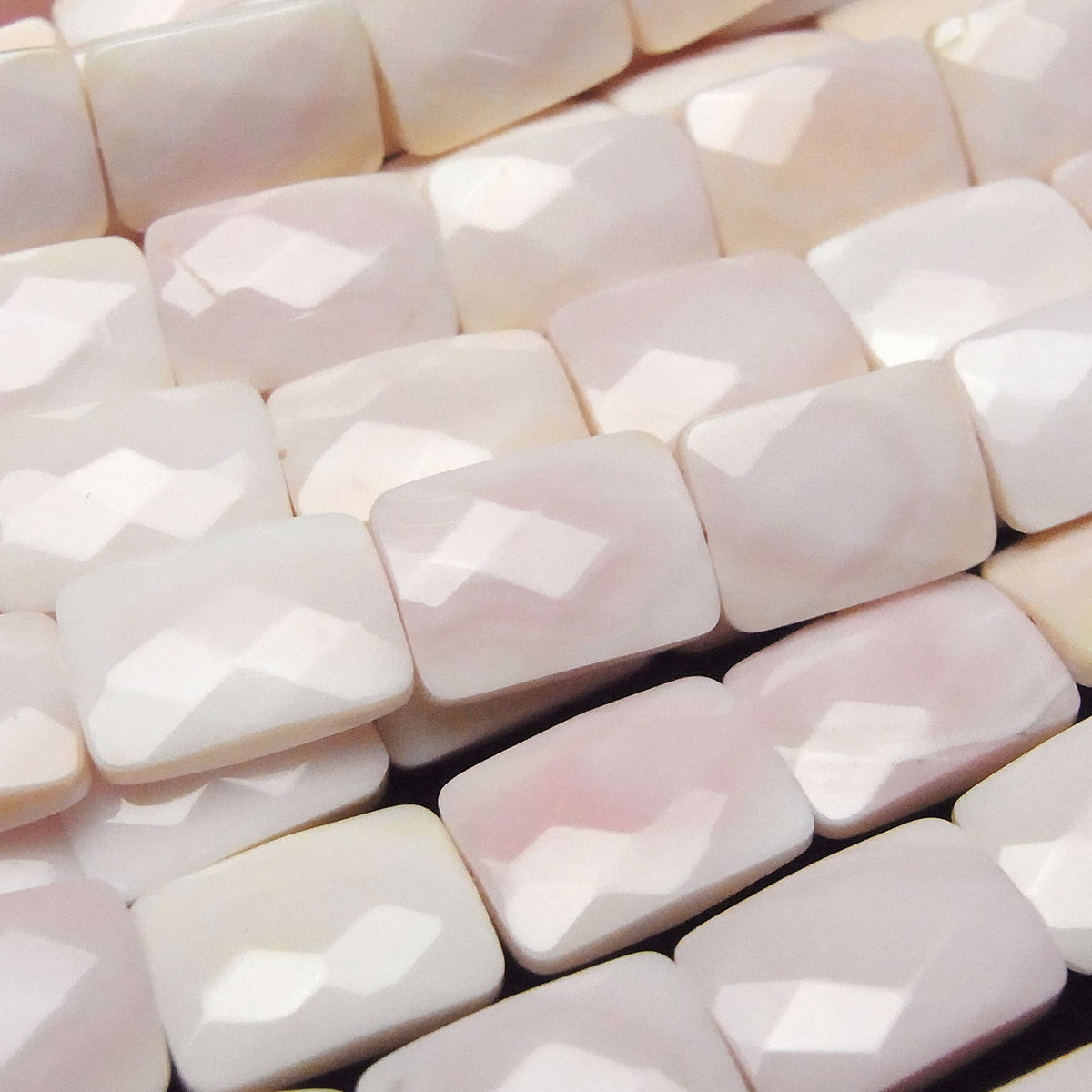 Queen Concrete Shell AAA- Faceted Rectangle 14 x 10 x 4 mm half or 1strand beads (aprx.15 inch / 38 cm)