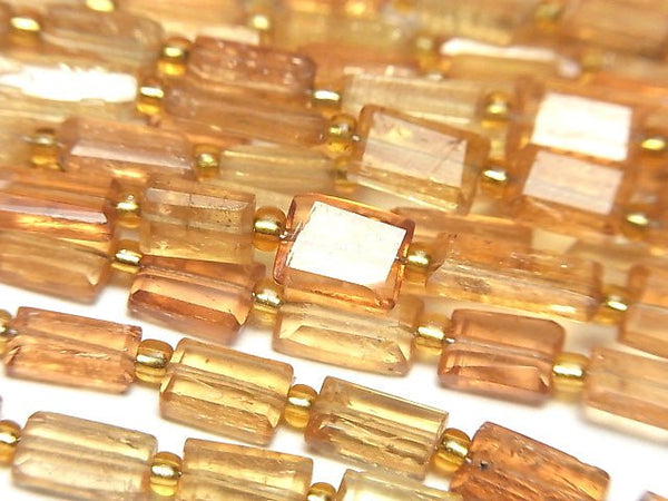 [Video]High Quality Imperial Topaz AA+ Faceted Rectangle 1strand beads (aprx.7inch/18cm)