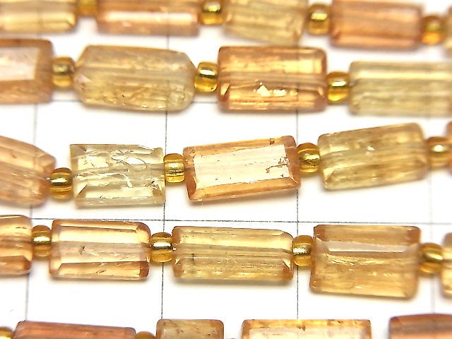 [Video]High Quality Imperial Topaz AA+ Faceted Rectangle 1strand beads (aprx.7inch/18cm)