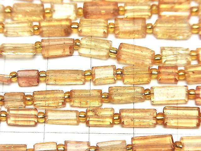 [Video]High Quality Imperial Topaz AA+ Faceted Rectangle 1strand beads (aprx.7inch/18cm)