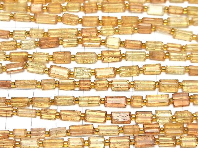 [Video]High Quality Imperial Topaz AA+ Faceted Rectangle 1strand beads (aprx.7inch/18cm)