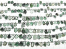 [Video] Brazil Emerald AA Rough Slice Faceted 1strand beads (aprx.7inch/18cm)