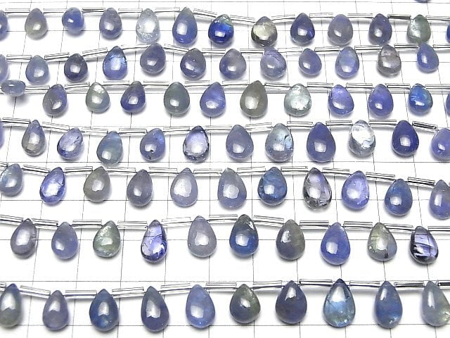 [Video]High Quality Bi-Color Tanzanite AAA- Pear shape (Smooth) half or 1strand beads (aprx.7inch/18cm)