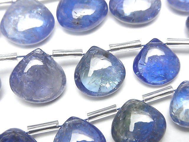 [Video] High Quality Bi-color Tanzanite AAA- Chestnut (Smooth) half or 1strand beads (aprx.7inch / 18cm)