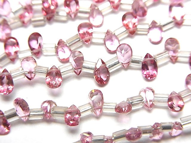 [Video]High Quality Pink Topaz AAA Pear shape Faceted 5x3mm 1strand (38pcs )
