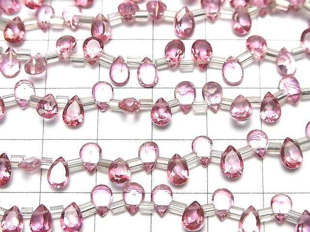 [Video]High Quality Pink Topaz AAA Pear shape Faceted 6x4mm half or 1strand (28pcs)