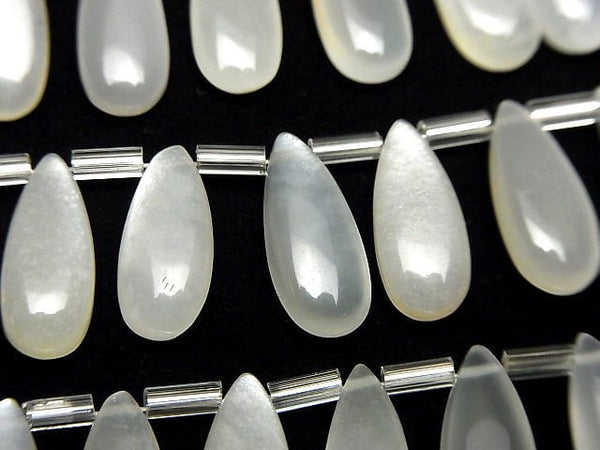 [Video] High Quality White Moonstone AAA- Pear shape (Smooth) 15x6mm half or 1strand (18pcs)