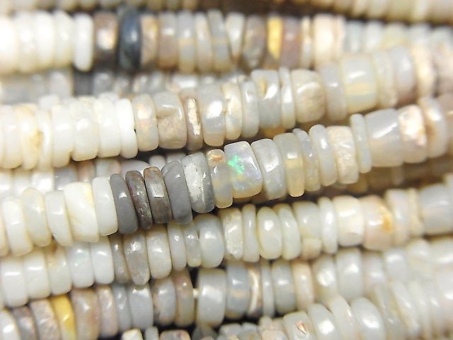 [Video] Australian Precious Opal AA Roundel (Heishi) 4.5-5.5mm 1strand beads (aprx.15inch/38cm)