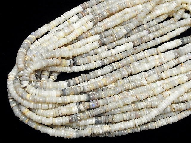 [Video] Australian Precious Opal AA Roundel (Heishi) 4.5-5.5mm 1strand beads (aprx.15inch/38cm)