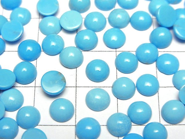 [Video] Arizona Kingman Turquoise AAA- Round Cabochon 6x6mm 3pcs
