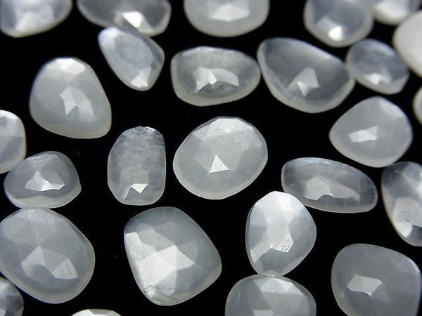 [Video] High Quality White Moonstone AAA Undrilled Free Form Single Sided Rose Cut 5pcs $7.79-!