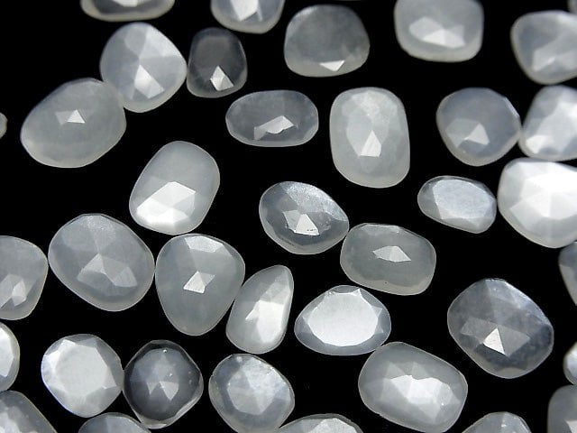 [Video] High Quality White Moonstone AAA Undrilled Free Form Single Sided Rose Cut 5pcs $7.79-!