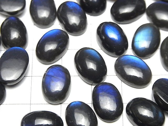 [Video] High Quality Black Labradorite AAA Oval Cabochon 14x10mm 1pc