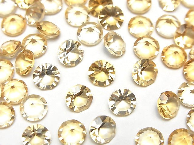 [Video]High Quality Citrine AAA Loose stone Round Concave Cut 6x6mm 4pcs