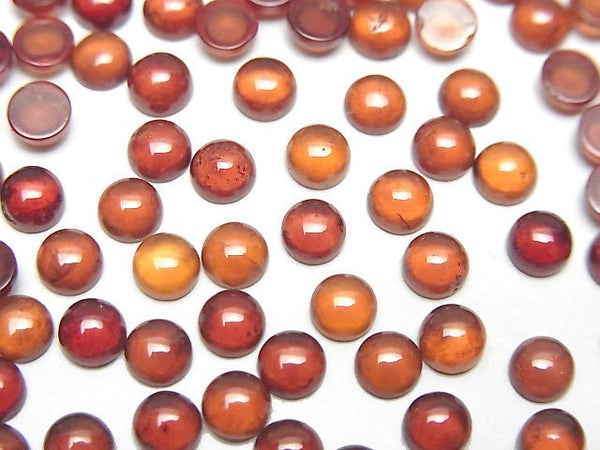 [Video] High Quality Hessonite Garnet AAA Round Cabochon 4x4mm 10pcs