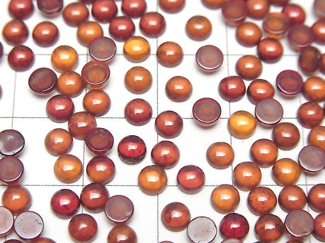 [Video] High Quality Hessonite Garnet AAA Round Cabochon 4x4mm 10pcs