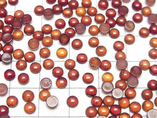 [Video] High Quality Hessonite Garnet AAA Round Cabochon 4x4mm 10pcs