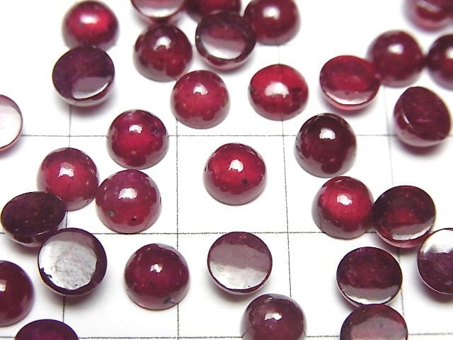 [Video] High Quality Ruby AA++ Round  Cabochon 6x6mm 2pcs